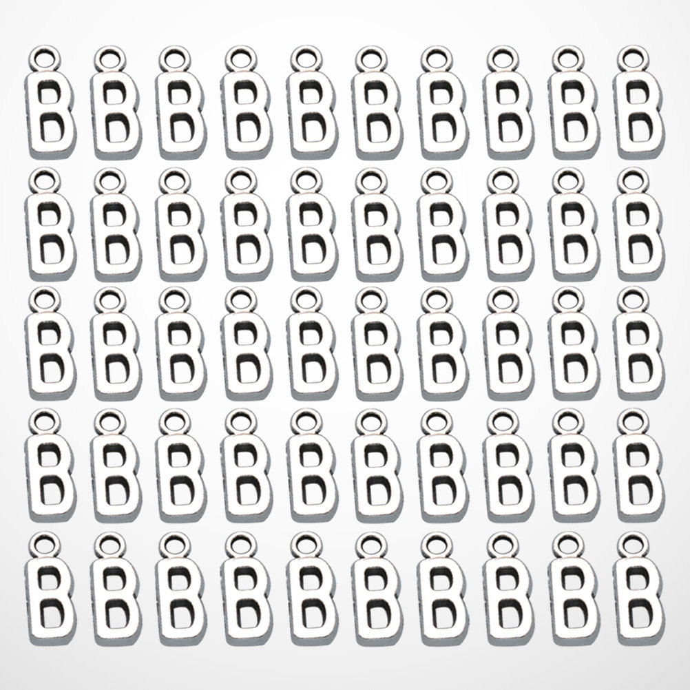 Craft Embellishment - 50 Stück Alphabet-Anhänger, Buchstaben-Anhänger aus Legierung