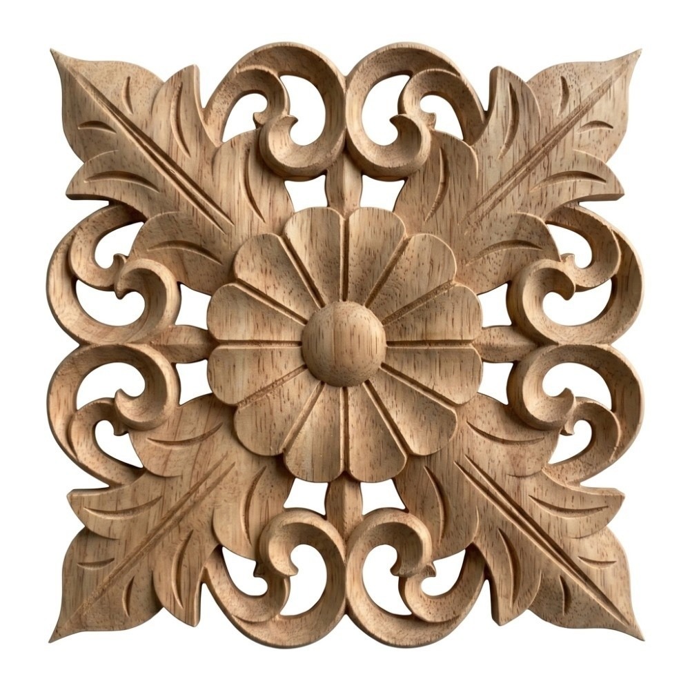 Craft Embellishment - Wohnraumdekoration Holzgeschnitzte Applikation hellbraun 5,91 Zoll
