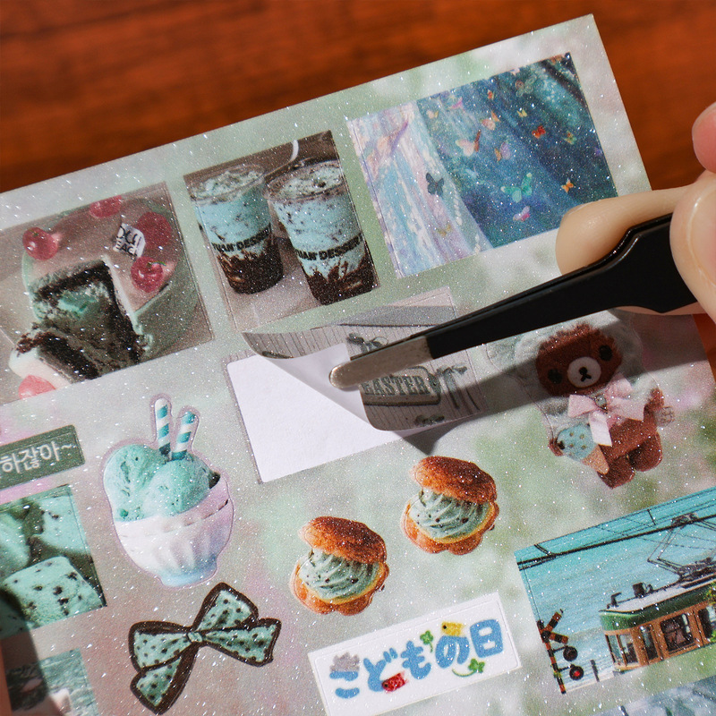 Embellishments For Scrapbooking - Niedliches Stickerbuch mit japanischem Supermarkt-Thema, 30