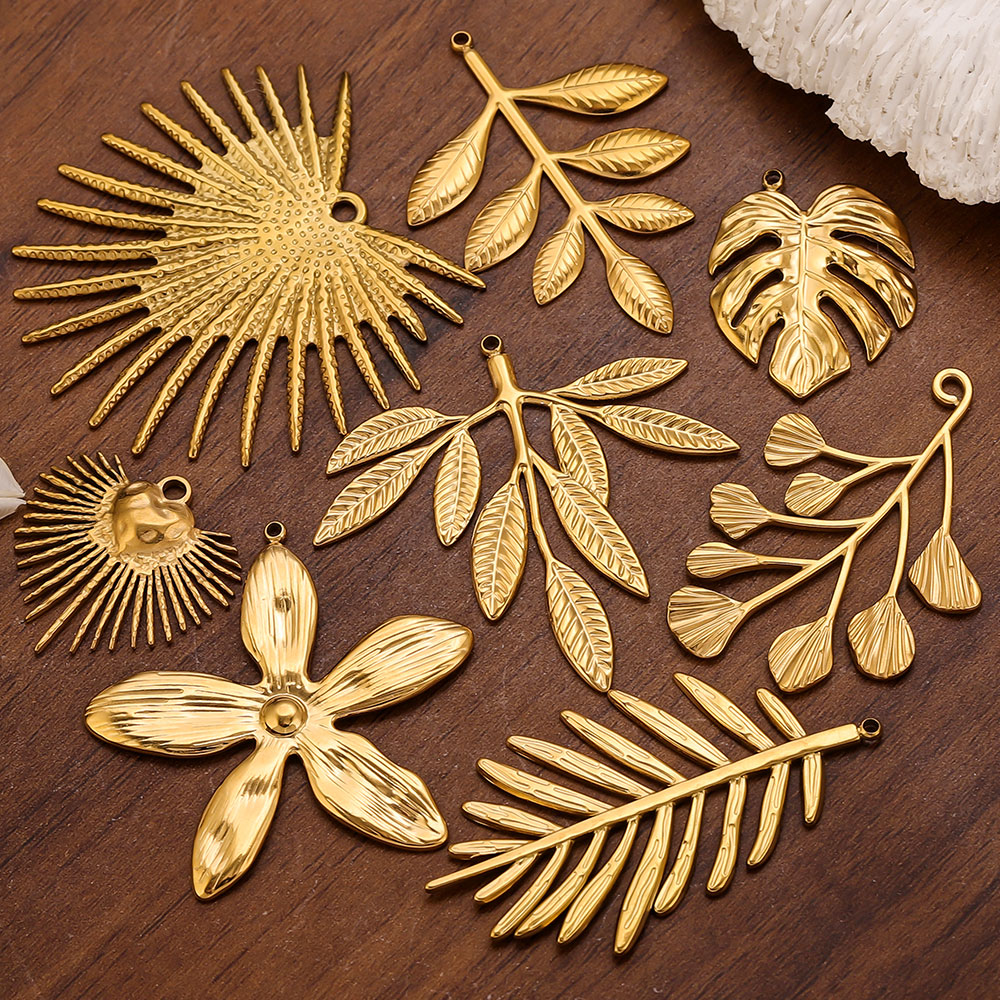 Embellishment Crafts - 5 Stück Edelstahl Große Blatt- und