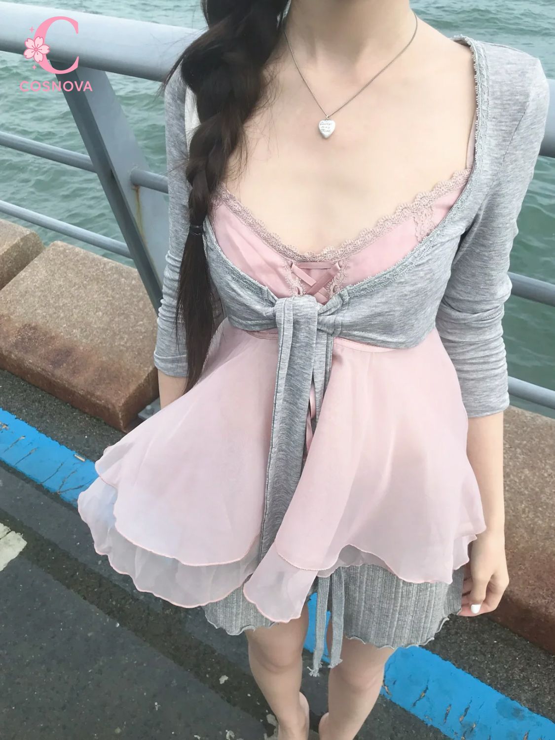 Lace Ribbon Trim - Koreanisches Süßes Sommer-3-Teiler-Set für Damen, Spitzenbesatz,