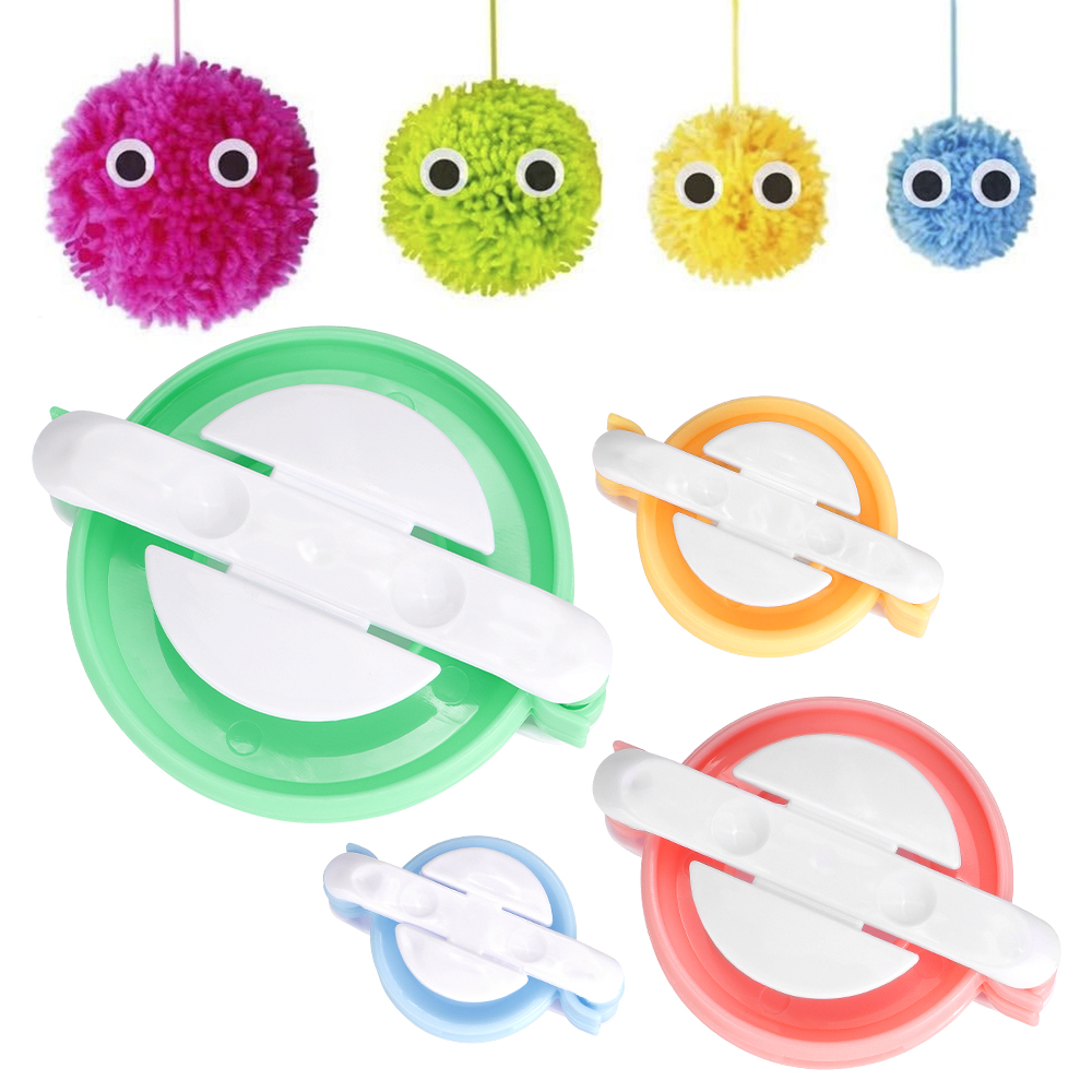 Pom Pom Maker Tool - DIY Strick-Pompon-Maker Plüschball-Strickwerkzeug, Kunststoff-Bastelwerkzeuge für Flauschige