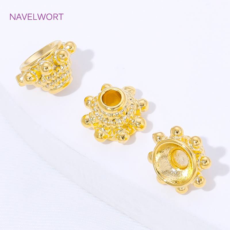 Embellishment Crafts - 2/4/8 Stück 18K vergoldete Abstandshalter-Perlenkappen für