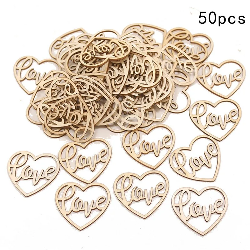 50 Stück Herzförmige Holzornam – Craft Embellishment Bewertung und Preis