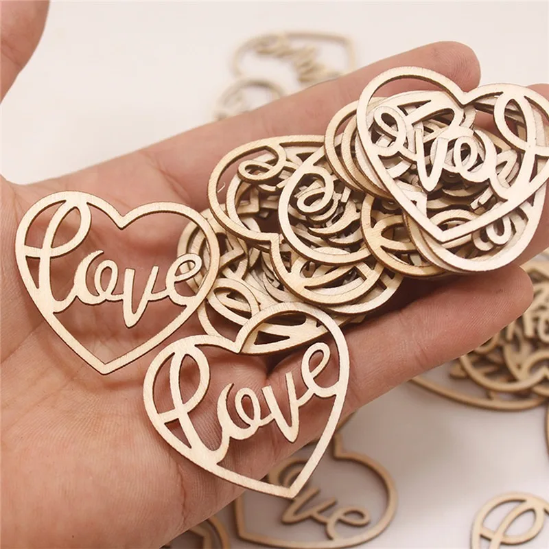 50 Stück Herzförmige Holzornam – Craft Embellishment Bewertung und Preis