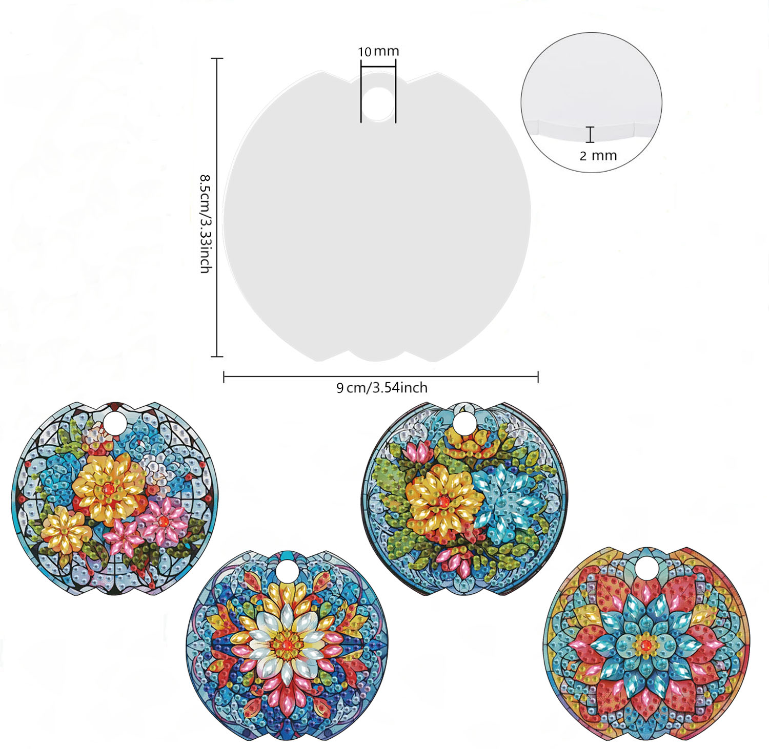 4-teiliges florales DIY-Diaman – Craft Embellishment Bewertung und Preis