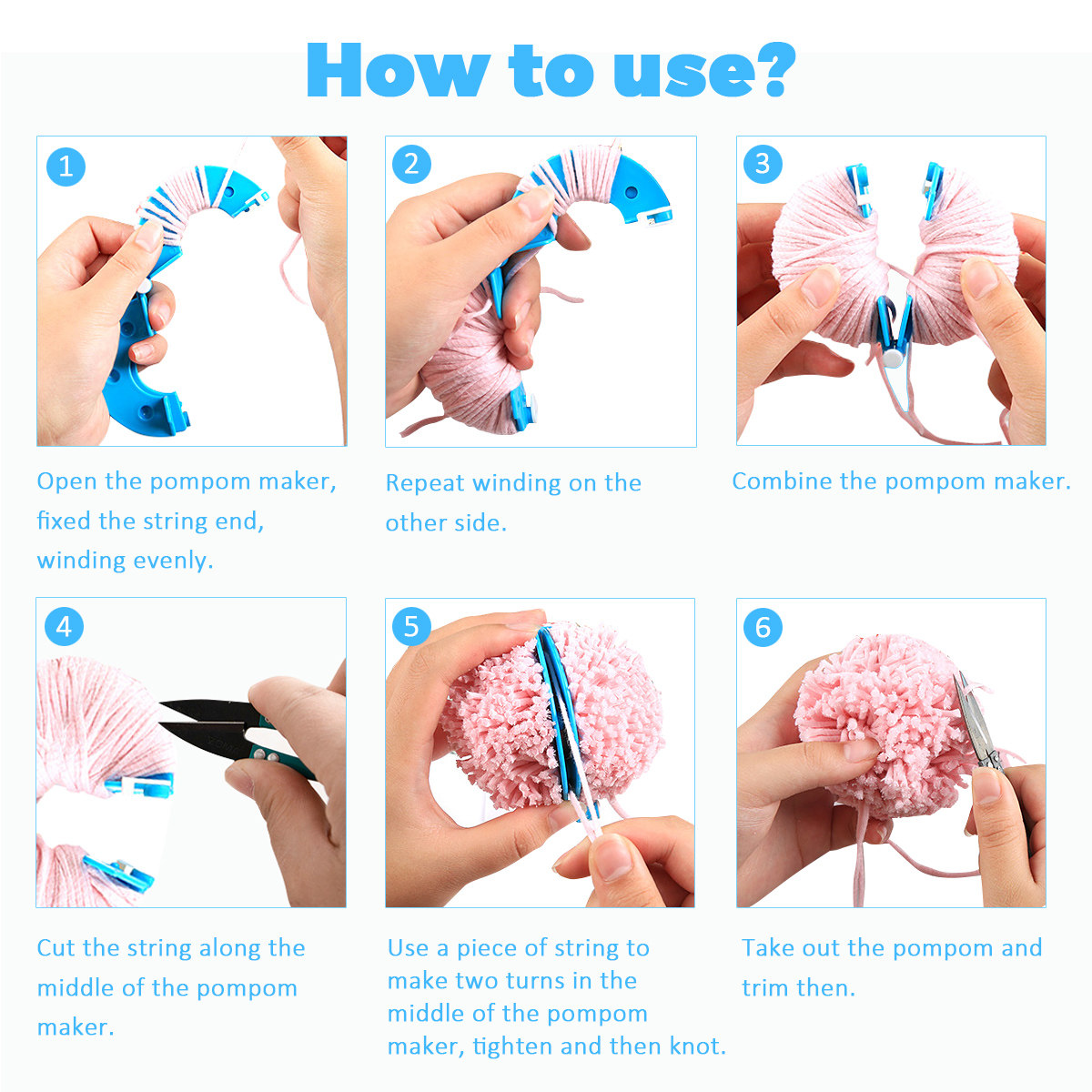 8-teiliges Pompon-Set, 4 Größe – Pom Pom Maker Tool Bewertung und Preis